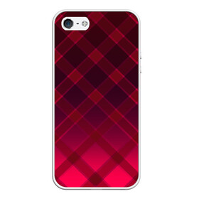 Чехол для iPhone 5/5S матовый с принтом Геометрический абстрактный узо в Курске, Силикон | Область печати: задняя сторона чехла, без боковых панелей | абстрактный | геометрический | градиентный | клетчатый | красный | красный в клетку | плед | темный красный