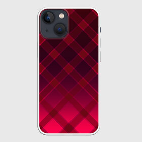 Чехол для iPhone 13 mini с принтом Геометрический абстрактный узо в Курске,  |  | абстрактный | геометрический | градиентный | клетчатый | красный | красный в клетку | плед | темный красный