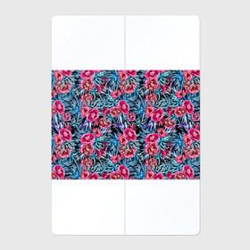 Магнитный плакат 2Х3 с принтом Тропические цветы  в Курске, Полимерный материал с магнитным слоем | 6 деталей размером 9*9 см | Тематика изображения на принте: летний | розовый | синий | тропический узор | цветочный узор | цветы | экзотические цветы