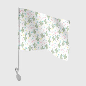 Флаг для автомобиля с принтом Кактусы  в Курске, 100% полиэстер | Размер: 30*21 см | абстрактный | кактус | мексиканский узор | модный | популярный | экзотический