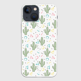Чехол для iPhone 13 mini с принтом Кактусы в Курске,  |  | Тематика изображения на принте: абстрактный | кактус | мексиканский узор | модный | популярный | экзотический
