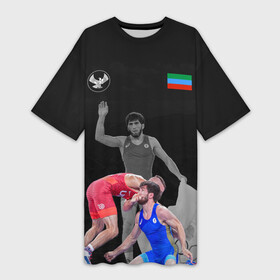Платье-футболка 3D с принтом Dagestan wrestling (Uguev) в Курске,  |  | dagestan | freestyle | team | uguev | wrestling | борьба | вольная | дагестан | завур | заур | кавказ | олимпийский | республика | сборная | угуев | федерация | хасавюрт | чемпион