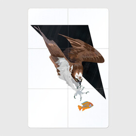 Магнитный плакат 2Х3 с принтом Орёл в деле в Курске, Полимерный материал с магнитным слоем | 6 деталей размером 9*9 см | арт | дикие животные | дикие звери | дикие птицы | животное | животные | золотая рыба | золотая рыбка | орёл | природа | птица | птицы | рисунок | рыба | рыбка | хищник в деле