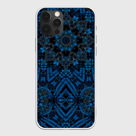 Чехол для iPhone 12 Pro Max с принтом Черно-синяя мандала .  в Курске, Силикон |  | Тематика изображения на принте: калейдоскоп | круглый | модный | орнамент | синий | современный | темно синий | этнический