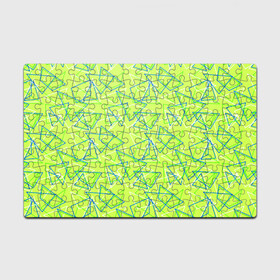 Головоломка Пазл магнитный 126 элементов с принтом Абстрактный неоновый зеленый в Курске, полимерный материал с магнитным слоем | 126 деталей, размер изделия —  180*270 мм | абстрактный | геометрический | детский | зеленый | летний | неоновый | ретро | треугольники