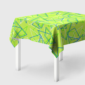 Скатерть 3D с принтом Абстрактный неоновый зеленый в Курске, 100% полиэстер (ткань не мнется и не растягивается) | Размер: 150*150 см | абстрактный | геометрический | детский | зеленый | летний | неоновый | ретро | треугольники