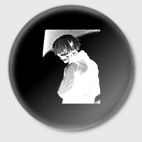 Значок с принтом Dead Inside TOKYO GHOUL в Курске,  металл | круглая форма, металлическая застежка в виде булавки | 1000 7 | dead inside | zxc | zxc ghoul | дед инсайд