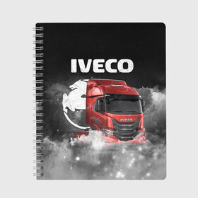 Тетрадь с принтом Iveco truck в Курске, 100% бумага | 48 листов, плотность листов — 60 г/м2, плотность картонной обложки — 250 г/м2. Листы скреплены сбоку удобной пружинной спиралью. Уголки страниц и обложки скругленные. Цвет линий — светло-серый
 | iveco | iveco truck | iveco грузовик | truck | trucks | грузовик | грузовики | дальнобои | дальнобой | дальнобойщик | ивеко | ивеко грузовик | фура | фуры