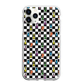 Чехол для iPhone 11 Pro Max матовый с принтом Яркая шахматная доска в Курске, Силикон |  | клетка | орнамент | паттерн | спорт | узор | цветной | черно белая клетка | черно белое | черно белый принт | шахматная доска | шахматная клетка | шахматные фигуры | шахматы