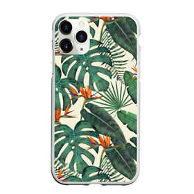 Чехол для iPhone 11 Pro Max матовый с принтом Тропический паттерн в Курске, Силикон |  | азия | акварель | акварельный | банановые листья | ботанический | винтажный | зеленый | иллюстрация | лес | летний | лето | монстера | оранжевый | отпуск | пальмовые листья | стрелиция | тропики