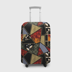 Чехол для чемодана 3D с принтом Разноцветные заплатки  в Курске, 86% полиэфир, 14% спандекс | двустороннее нанесение принта, прорези для ручек и колес | flaps | patchwork | деревенский | заплатки | модный | популярный | пэчворк | разноцветный | рустик | этнический