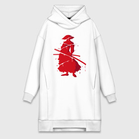 Платье-худи хлопок с принтом Кровь самурая в Курске,  |  | буси | воин | кровь | кровь самурая | самурай | шпион | япония