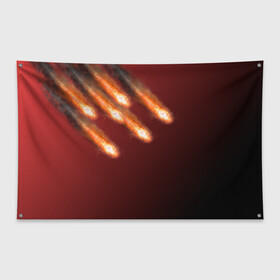 Флаг-баннер с принтом Падение комет в Курске, 100% полиэстер | размер 67 х 109 см, плотность ткани — 95 г/м2; по краям флага есть четыре люверса для крепления | Тематика изображения на принте: asteroid | comet | астероид | комета