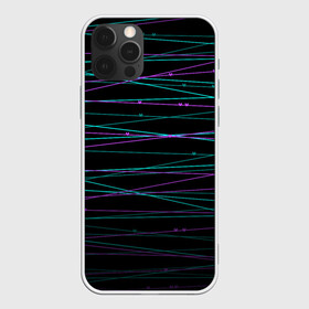 Чехол для iPhone 12 Pro Max с принтом Неоновые тонкие нити  в Курске, Силикон |  | Тематика изображения на принте: детский | любовь | неоновый узор | полосы | сердечки | сердце | темный | тонкие полоски | черный