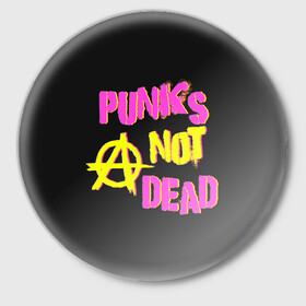 Значок с принтом Панк анархия в Курске,  металл | круглая форма, металлическая застежка в виде булавки | Тематика изображения на принте: alternative | music | punk | punks not dead | rock | альтернатива | музыка | панк | панки не умерают | панкс нот дэд | рок