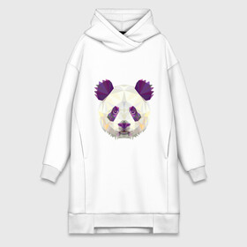 Платье-худи хлопок с принтом Фиолетовая панда в Курске,  |  | абстракция | геометрический рисунок | герои | панда | полигоны | фиолетовый