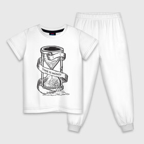 Детская пижама хлопок с принтом Время - деньги в Курске, 100% хлопок |  брюки и футболка прямого кроя, без карманов, на брюках мягкая резинка на поясе и по низу штанин
 | богатство | время | деньги | песочные часы | таймер | часы