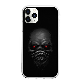 Чехол для iPhone 11 Pro матовый с принтом ВЗГЛЯД ИЗ ТЕМНОТЫ, в Курске, Силикон |  | балаклава | взгляд | глаза | зомби | маска | мертвец | минимализм | темнота | череп
