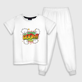 Детская пижама хлопок с принтом взрыв в небе в Курске, 100% хлопок |  брюки и футболка прямого кроя, без карманов, на брюках мягкая резинка на поясе и по низу штанин
 | грохот | звезды | привлечения внимания | радость | тучи