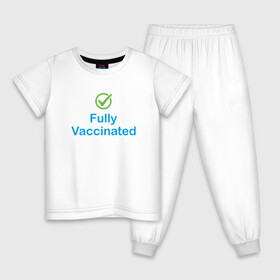 Детская пижама хлопок с принтом Полная вакцинация в Курске, 100% хлопок |  брюки и футболка прямого кроя, без карманов, на брюках мягкая резинка на поясе и по низу штанин
 | coronavirus | covid19 | virus | вакцина | вакцинация | вирус | грипп | заражение | здоровье | иммунитет | инфекция | карантин | корона | коронавирус | маска | пандемия | прививка | самоизоляция | спутник