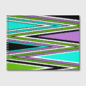 Альбом для рисования с принтом Абстрактный асимметричный  в Курске, 100% бумага
 | матовая бумага, плотность 200 мг. | Тематика изображения на принте: асимметричный | бирюзовый молодежный | комбинированный | косые полосы | креативный | мужской | темный | фиолетовый | штрихи