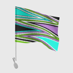 Флаг для автомобиля с принтом Абстрактный асимметричный  в Курске, 100% полиэстер | Размер: 30*21 см | асимметричный | бирюзовый молодежный | комбинированный | косые полосы | креативный | мужской | темный | фиолетовый | штрихи