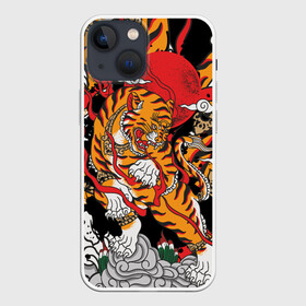 Чехол для iPhone 13 mini с принтом Самурайский тигр в Курске,  |  | воин | год тигра | закат | крупная кошка | полосы | тигр | тигриная лапа | хищник