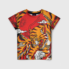 Детская футболка 3D с принтом Год тигра в Курске, 100% гипоаллергенный полиэфир | прямой крой, круглый вырез горловины, длина до линии бедер, чуть спущенное плечо, ткань немного тянется | год  тигра | дикий | звери | кошки | полосы | тигр | тигровые мотивы | хищник