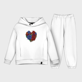 Детский костюм хлопок Oversize с принтом Цветочное сердце в Курске,  |  | Тематика изображения на принте: colorful | love | иллюстрация | роза | цветок | цветы