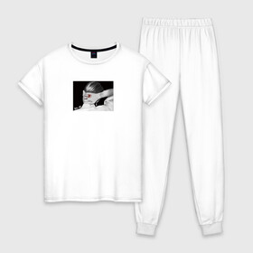 Женская пижама хлопок с принтом MAFIA 1 в Курске, 100% хлопок | брюки и футболка прямого кроя, без карманов, на брюках мягкая резинка на поясе и по низу штанин | art | bts | rm | кореец | парень | рисунок | рм