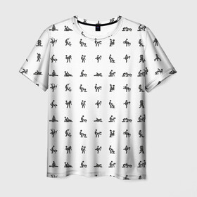 Мужская футболка 3D с принтом Камасутра в Курске, 100% полиэфир | прямой крой, круглый вырез горловины, длина до линии бедер | Тематика изображения на принте: love | любовь | пара | позы