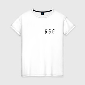 Женская футболка хлопок с принтом Морген 666 в Курске, 100% хлопок | прямой крой, круглый вырез горловины, длина до линии бедер, слегка спущенное плечо | 666 | morgenshtern | морген | моргенштерн | реп | утренняя звезда