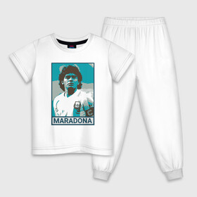 Детская пижама хлопок с принтом Maradona в Курске, 100% хлопок |  брюки и футболка прямого кроя, без карманов, на брюках мягкая резинка на поясе и по низу штанин
 | argentina | diego | football | maradona | messi | аргентина | гол | диего | игрок | марадона | месси | мяч | рука бога | спорт | футбол | футболист | чемпион