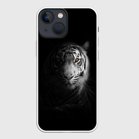 Чехол для iPhone 13 mini с принтом БЕЛЫЙ ТИГР в Курске,  |  | animal | art | beast | cat | hunter | picture | power | strong | tiger | white | белый | благородный | гордый | дикие | животные | звери | кошки | охотник | тигр | хищник | царь