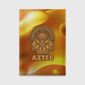 Обложка для автодокументов с принтом Aztec Ацтеки в Курске, натуральная кожа |  размер 19,9*13 см; внутри 4 больших “конверта” для документов и один маленький отдел — туда идеально встанут права | ацтеки | ацтекская империя | индеец | индейцы | символ | фигурка