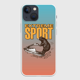 Чехол для iPhone 13 mini с принтом Медведь экстремальный спорт в Курске,  |  | медведь | медвежонок | миша | мишка | спорт | экстрим