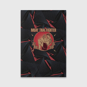 Обложка для паспорта матовая кожа с принтом MUAY THAI FIGHTER в Курске, натуральная матовая кожа | размер 19,3 х 13,7 см; прозрачные пластиковые крепления | fighter | muay thai | боец | драки | карате | муай тай | мутай