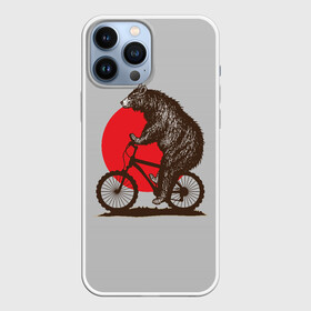 Чехол для iPhone 13 Pro Max с принтом Медведь на велосиеде в Курске,  |  | вело | велосипед | медведь | солнце | спорт | япония