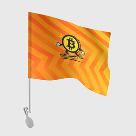 Флаг для автомобиля с принтом Биткоин на скейте в Курске, 100% полиэстер | Размер: 30*21 см | bitcoin | альткоин | битки | биткоин | биток | крипта | криптовалюта | монета | сатоши