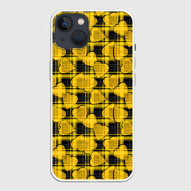 Чехол для iPhone 13 с принтом Желто черный модный узор в Курске,  |  | детский | для девочек | клетка | любовь | модный | плед | сердце | черный и желтый