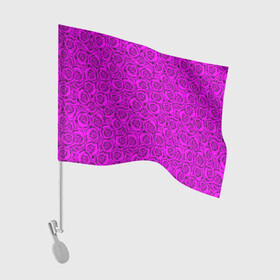 Флаг для автомобиля с принтом Яркий цветочный неоновый узор в Курске, 100% полиэстер | Размер: 30*21 см | детский | женский | малиновый | неоновый узор | розы | ярко розовый