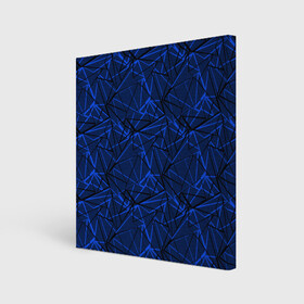 Холст квадратный с принтом Черно-синий геометрический   в Курске, 100% ПВХ |  | абстрактный | геометрические фигуры | геометрический | модный | молодежный | полосы | синий | синий и черный