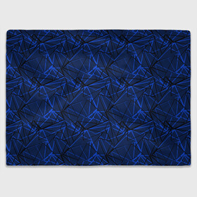 Плед 3D с принтом Черно-синий геометрический   в Курске, 100% полиэстер | закругленные углы, все края обработаны. Ткань не мнется и не растягивается | абстрактный | геометрические фигуры | геометрический | модный | молодежный | полосы | синий | синий и черный