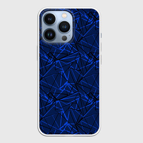 Чехол для iPhone 13 Pro с принтом Черно синий геометрический в Курске,  |  | абстрактный | геометрические фигуры | геометрический | модный | молодежный | полосы | синий | синий и черный