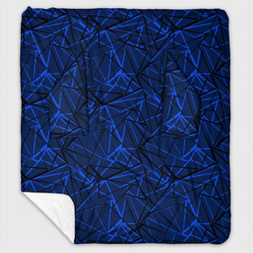 Плед с рукавами с принтом Черно-синий геометрический   в Курске, 100% полиэстер | Закругленные углы, все края обработаны. Ткань не мнется и не растягивается. Размер 170*145 | абстрактный | геометрические фигуры | геометрический | модный | молодежный | полосы | синий | синий и черный