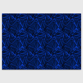 Поздравительная открытка с принтом Черно-синий геометрический   в Курске, 100% бумага | плотность бумаги 280 г/м2, матовая, на обратной стороне линовка и место для марки
 | абстрактный | геометрические фигуры | геометрический | модный | молодежный | полосы | синий | синий и черный