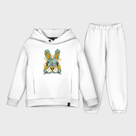 Детский костюм хлопок Oversize с принтом Безумный кролик в Курске,  |  | rabbit | безумие | животное | заяц | зверь | крол | кролик | трус