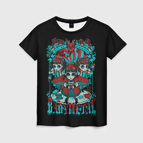 Женская футболка 3D с принтом Blue BabyMetal в Курске, 100% полиэфир ( синтетическое хлопкоподобное полотно) | прямой крой, круглый вырез горловины, длина до линии бедер | alternative | baby metal | babymetal | metall | music | rock | альтернатива | каваий метал | металл | музыка | рок