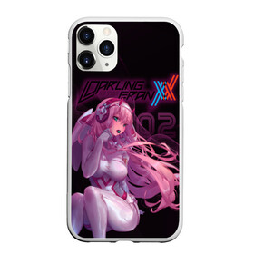 Чехол для iPhone 11 Pro Max матовый с принтом Zero Two в наушниках в Курске, Силикон |  | darling | darling in the franxx | zero two | вайфу | зеро ту | код 002 | любимый во франксе | франкс