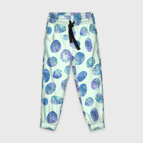 Детские брюки 3D с принтом Драгоценные синие камни  в Курске, 100% полиэстер | манжеты по низу, эластичный пояс регулируется шнурком, по бокам два кармана без застежек, внутренняя часть кармана из мелкой сетки | абстракция | драгоценные камни | зеленый | нежный принт | синий | сияние | фиолетовый | цвет